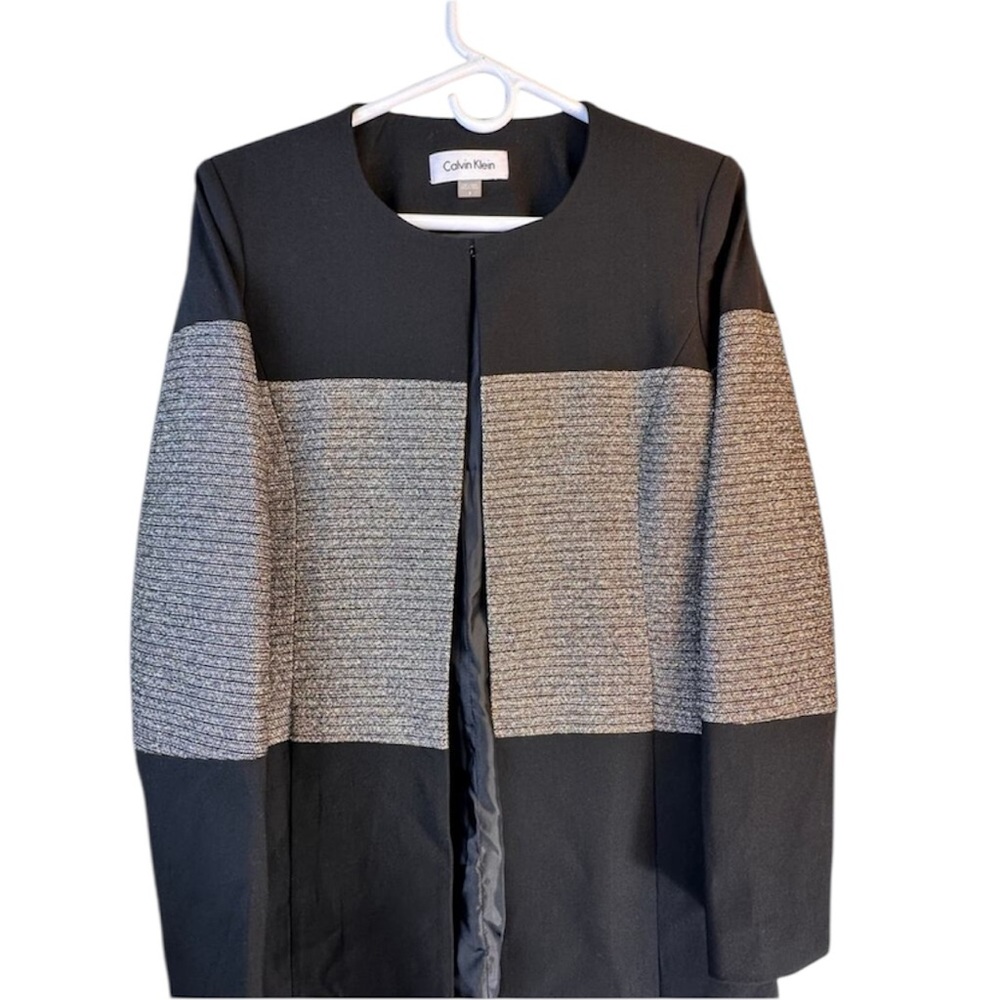 Calvin Klein Black and Gray Women's Blazer